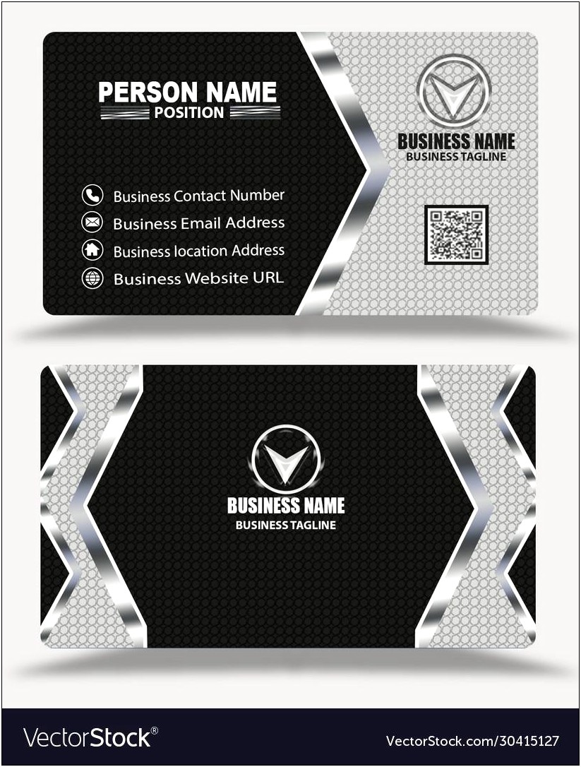 Black And White Name Card Template