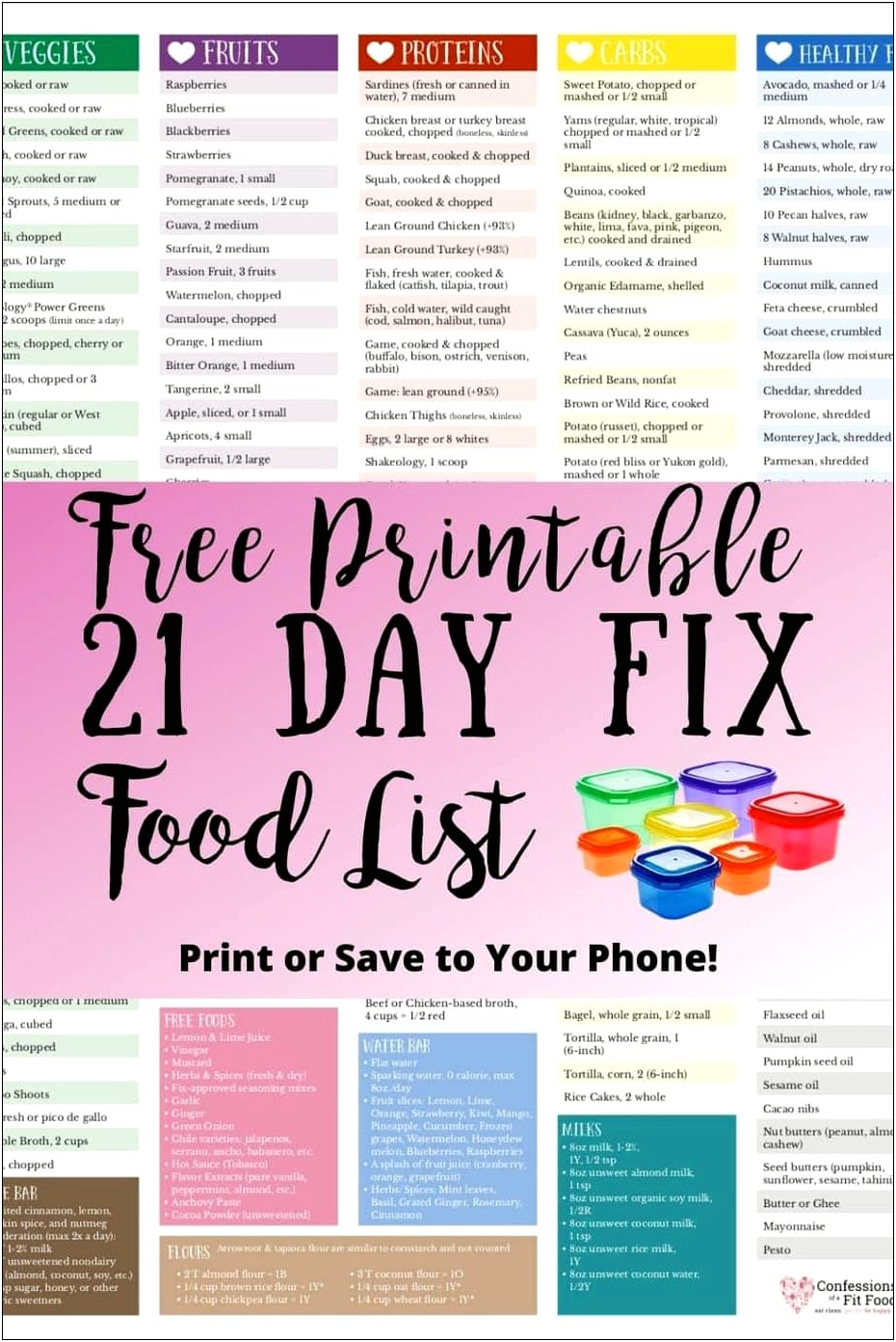 Blank 21 Day Fix Meal Plan Template