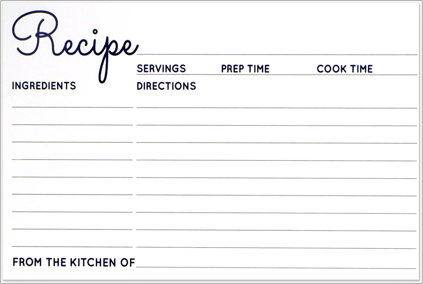 Blank 4x6 Recipe Card Template Avery