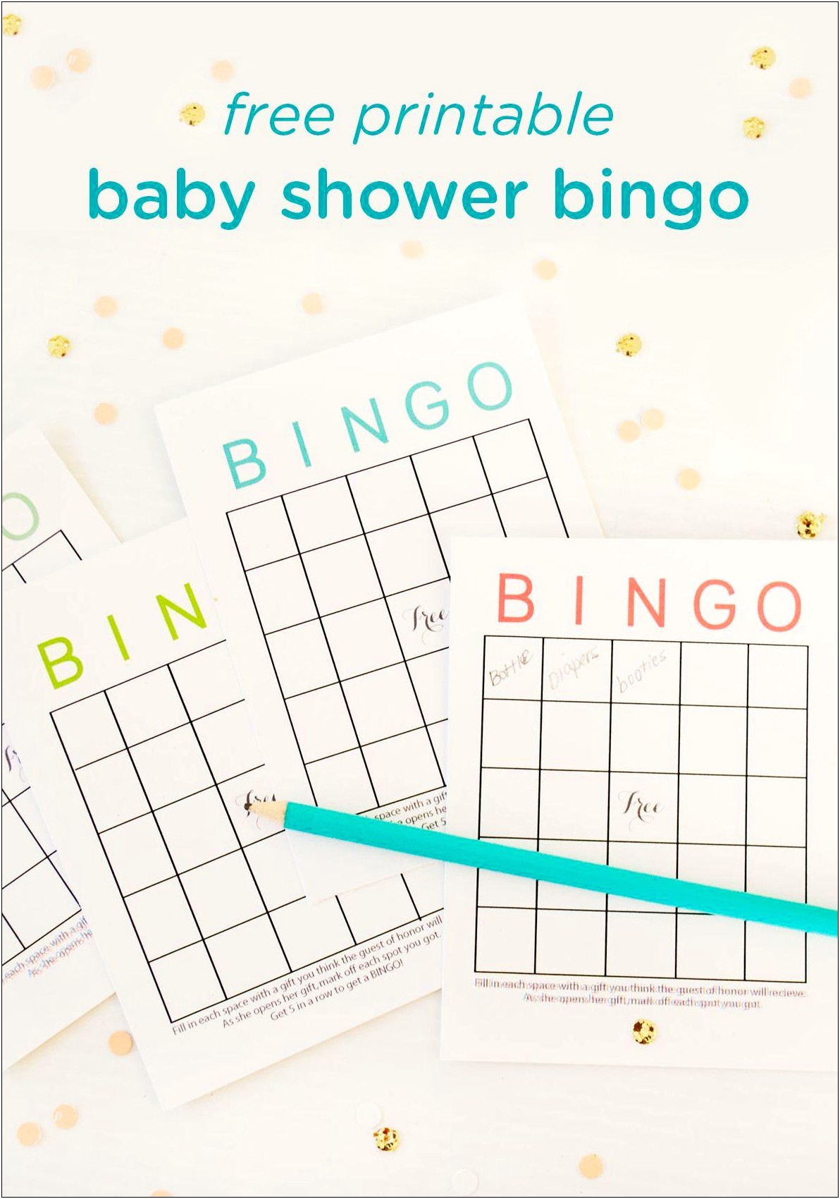 Blank Baby Shower Bingo Cards Template