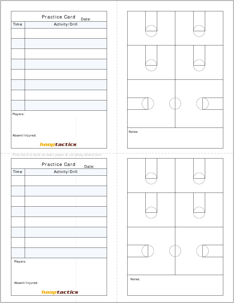 Blank Basketball Practice Plan Template Pdf