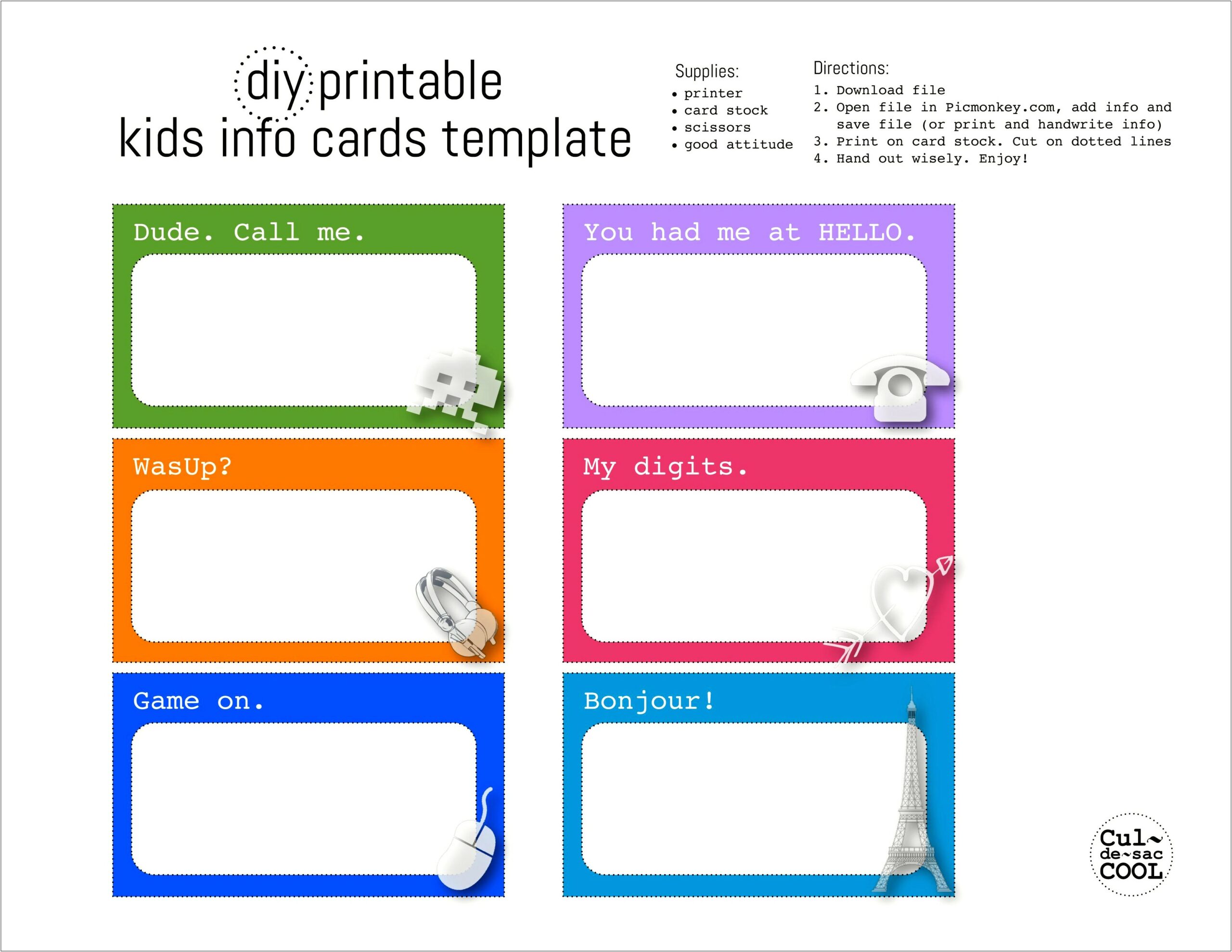 Blank Business Card Template Child Craft