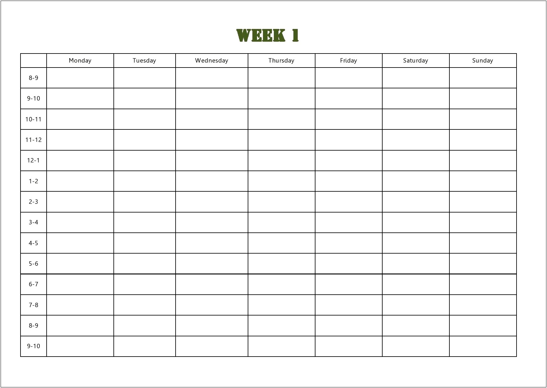 Blank College Study Plan Template Northeastern