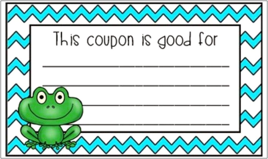 Blank Coupon Card Template For Kids