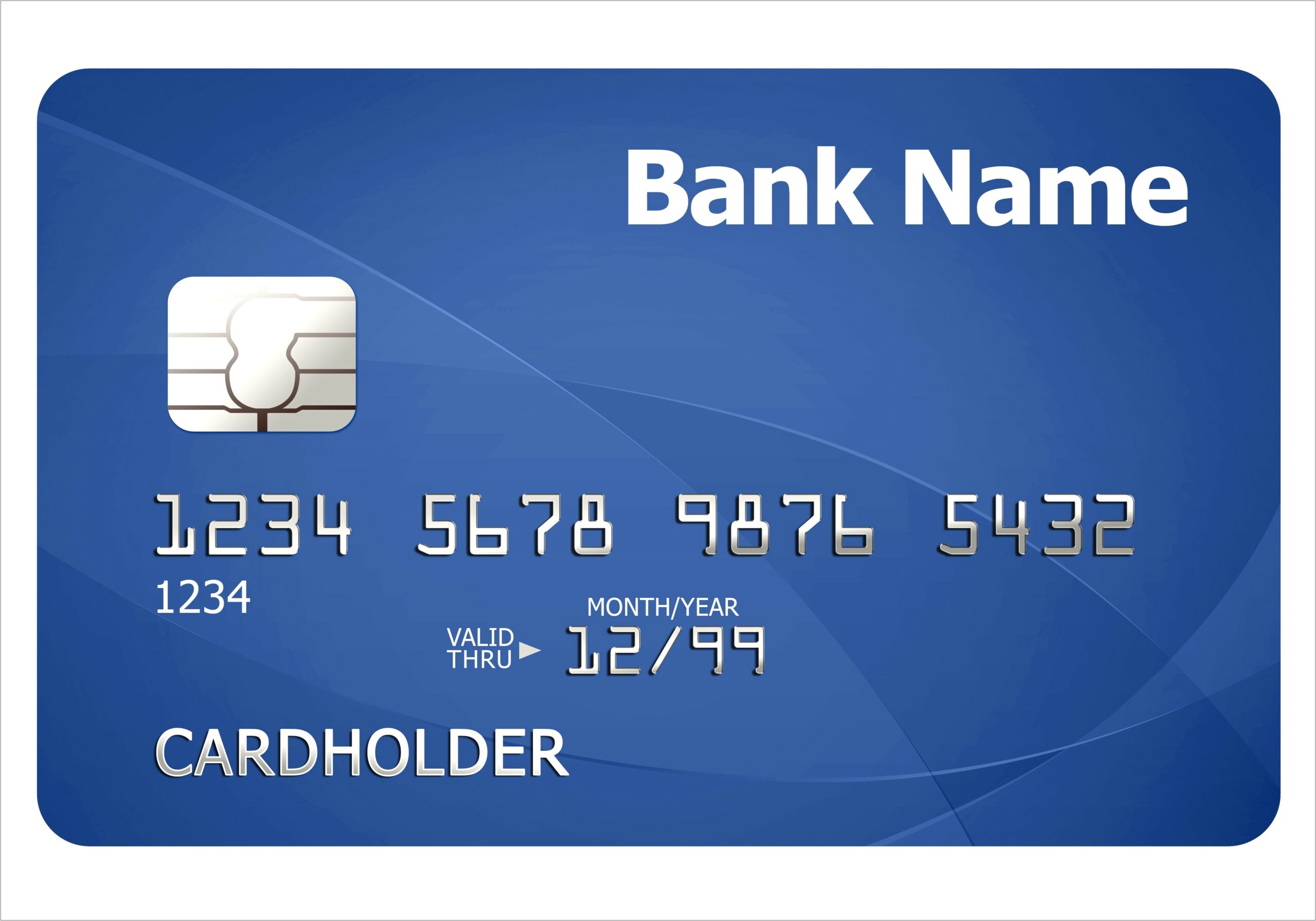 Blank Credit Card Template With Card Font