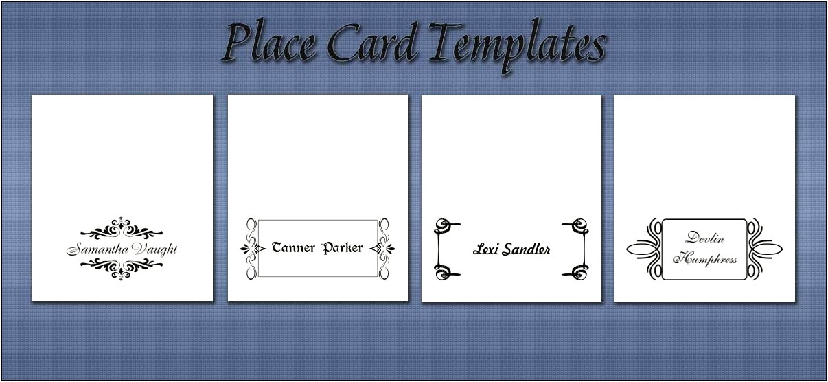 Blank Fold Over Place Card Template