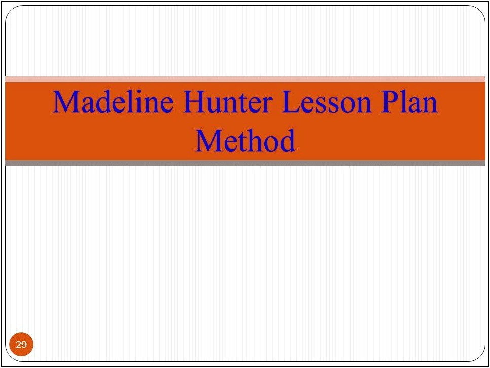 Blank Lesson Plan Template Madeline Hunter