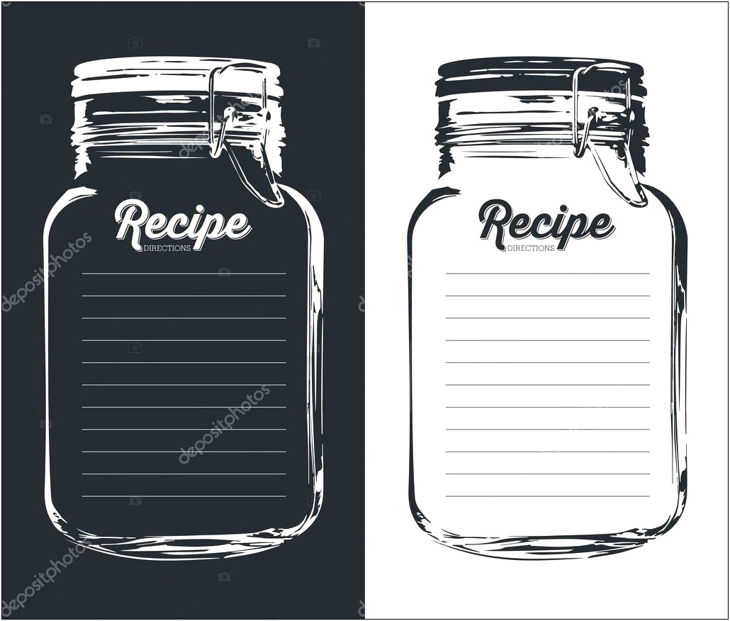 Blank Lined Recipe Card Fill In Template