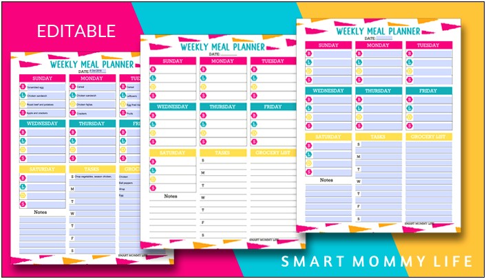 Blank Meal Plan Template With Snacks