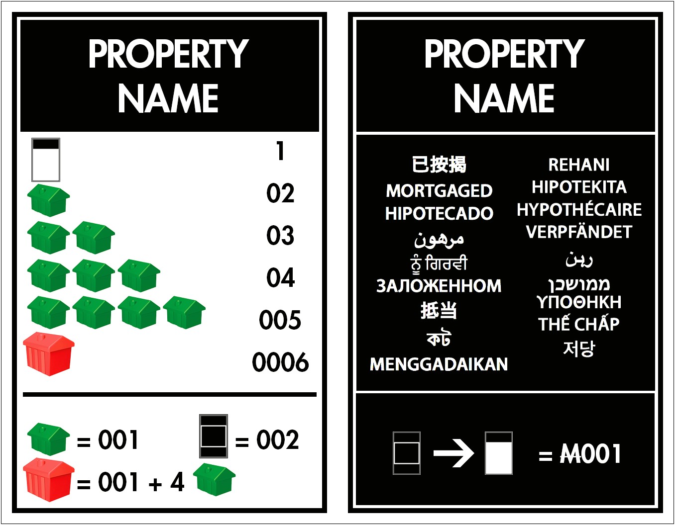 Blank Monopoly Property Cards Template Printable