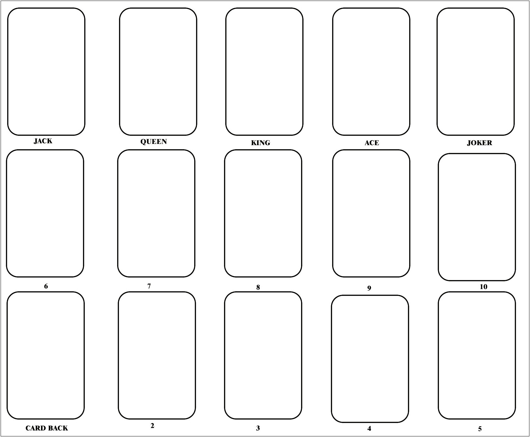 Blank Playing Card Template 41 X 63