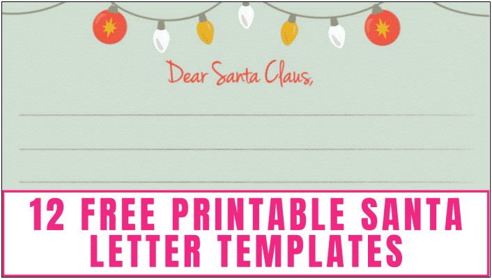 Blank Santa Letter Template From Santa