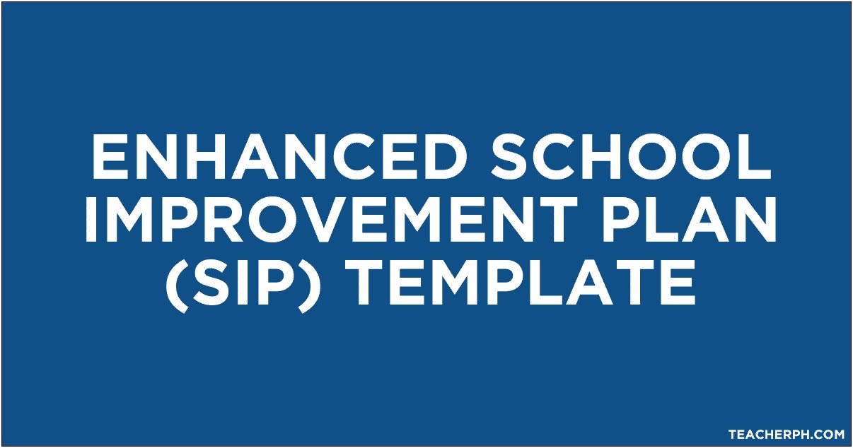 Blank School Improvement Plan Template Doc