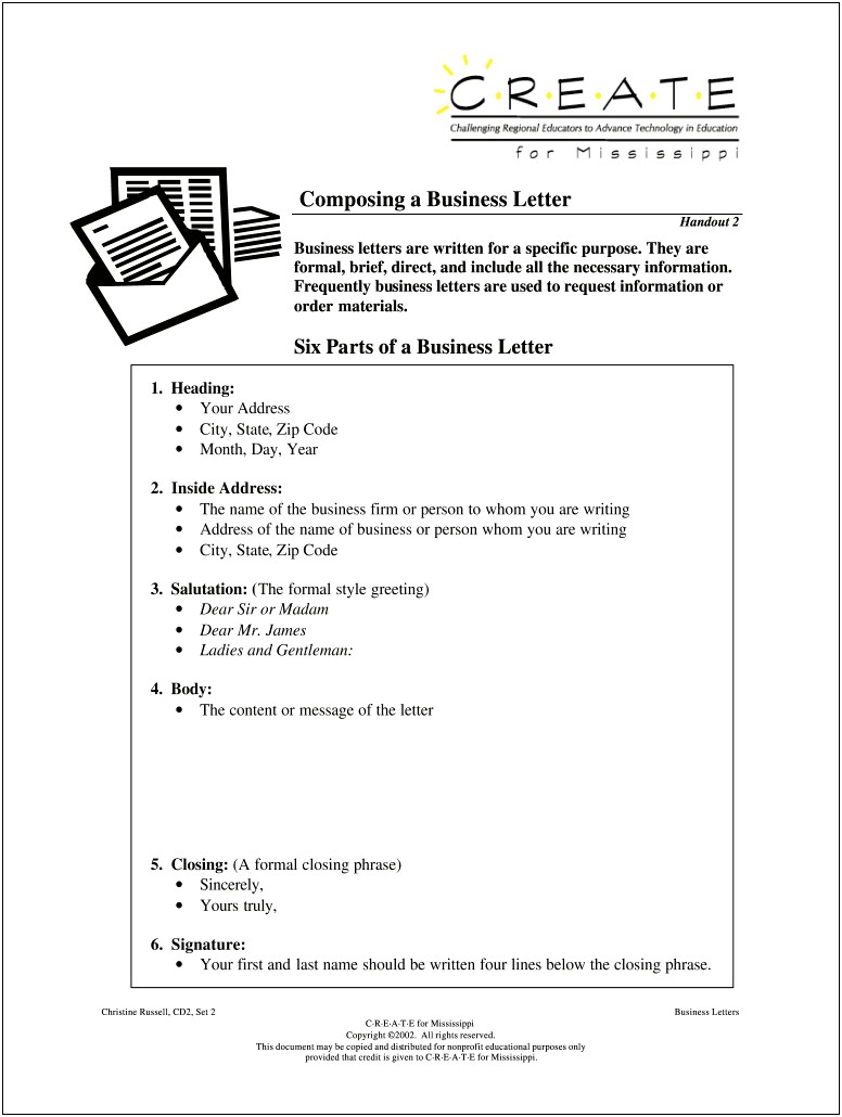 Blank Template For Writing A Letter