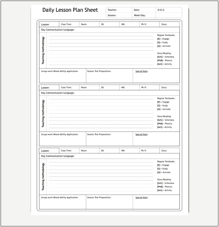 Blank Unit Plan Templates For Teachers