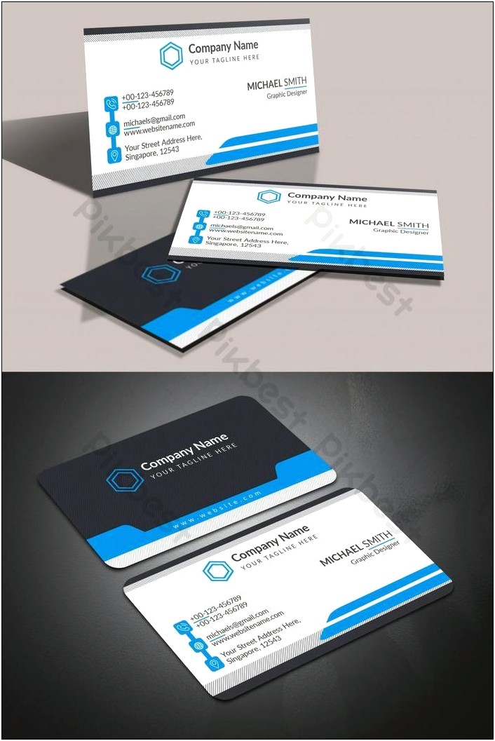 Blue Black Business Card Template Psd