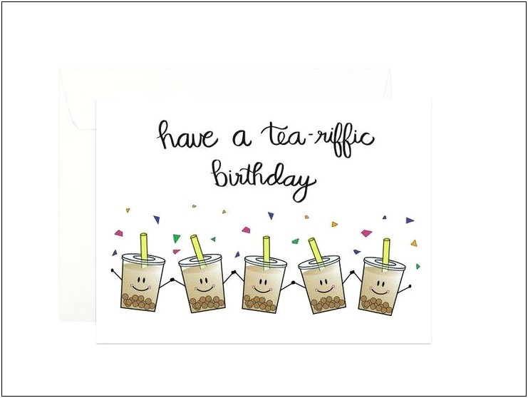 Boba Tea Shaped Birthday Card Template