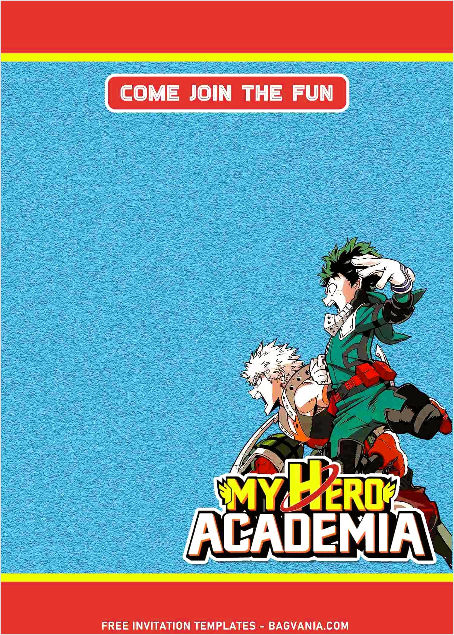 Boku No Hero Academia Card Template