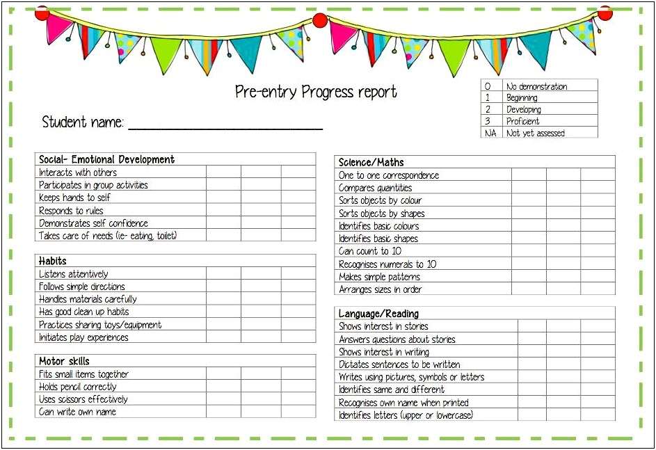 Book Report Report Card Template Pdf