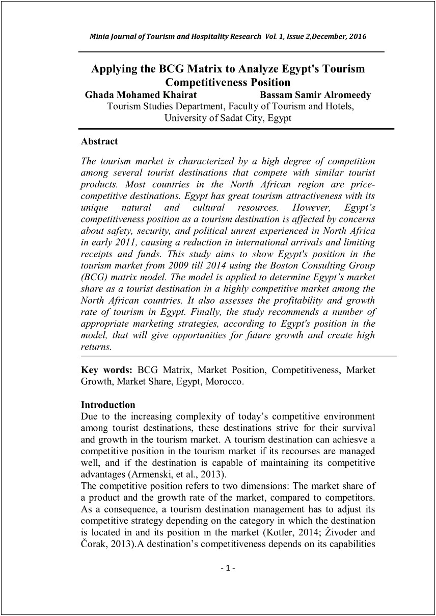 Boston Consulting Group Matrix Word Template