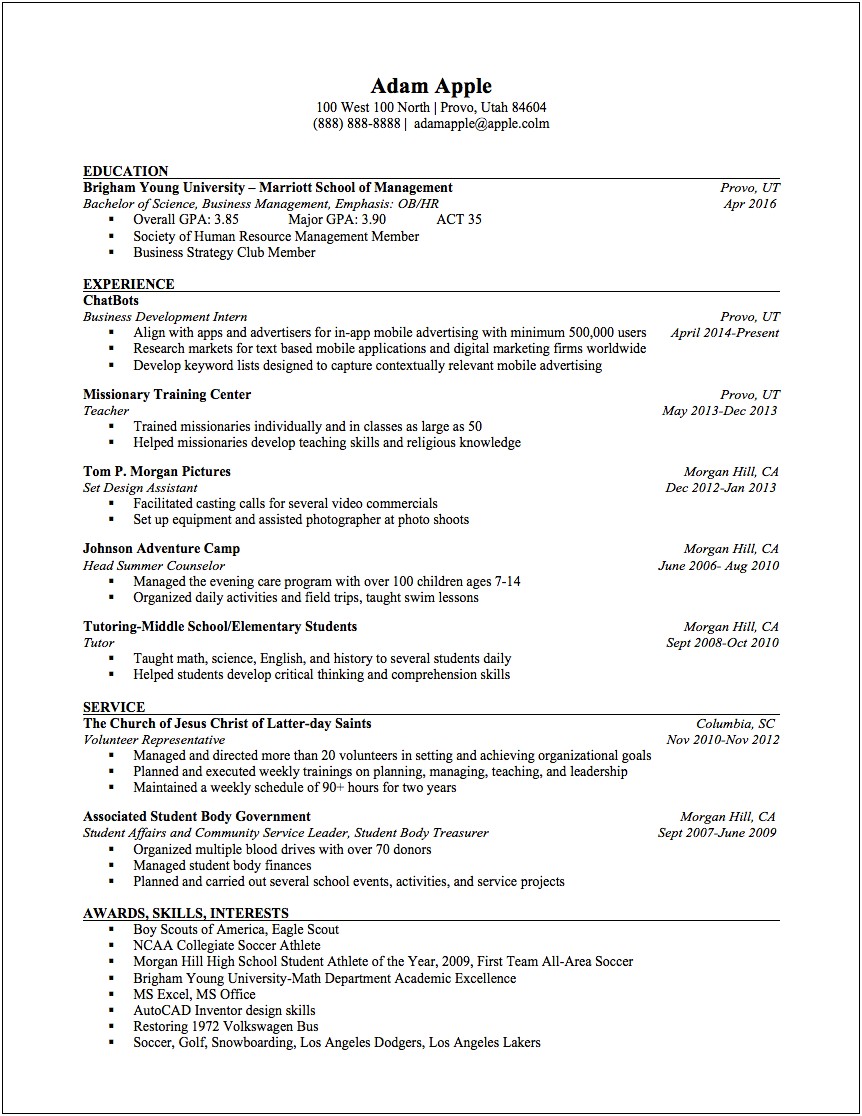 Brigham Young University Enducation Lesson Plan Template