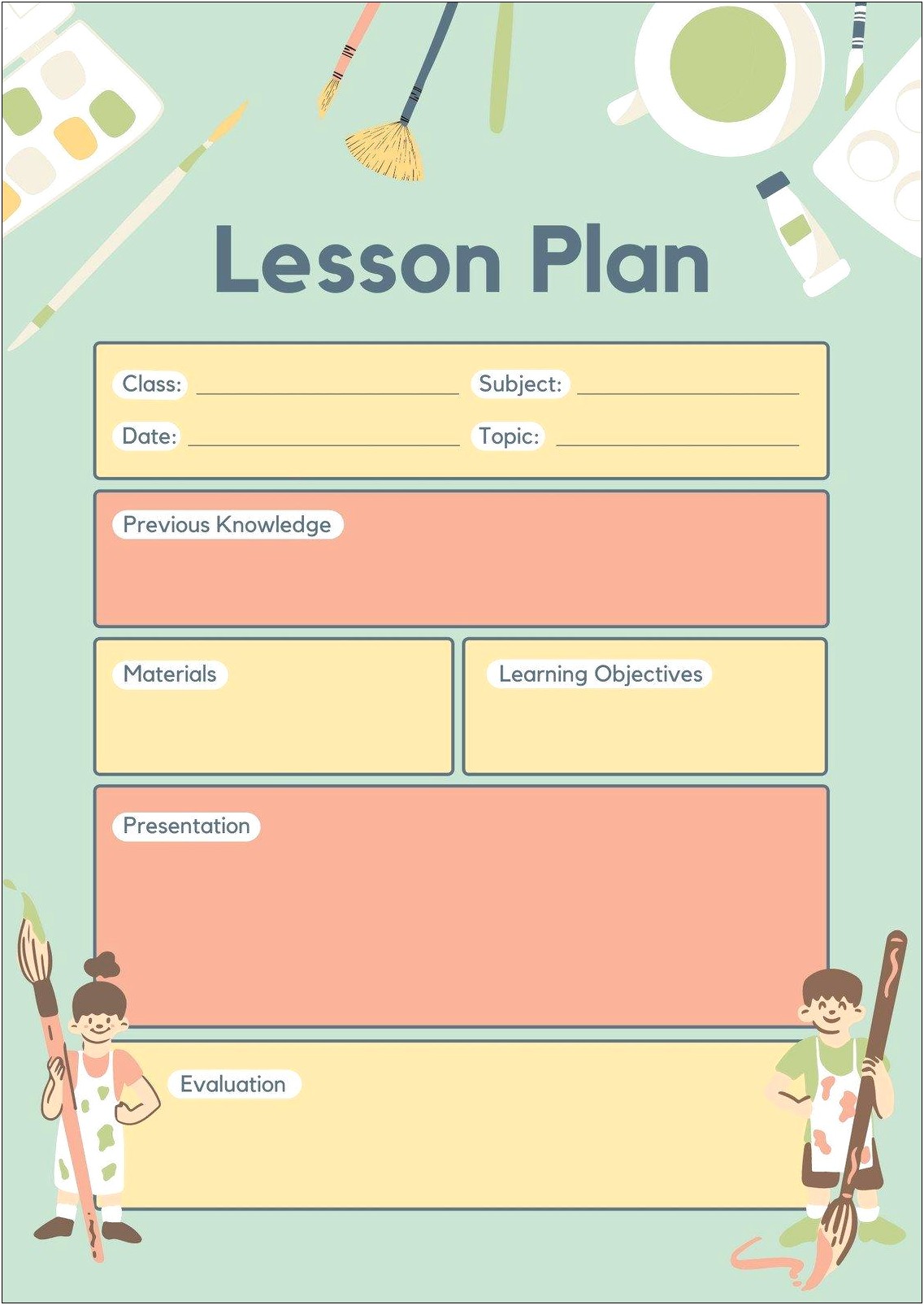 Bright From The Start Lesson Plan Template