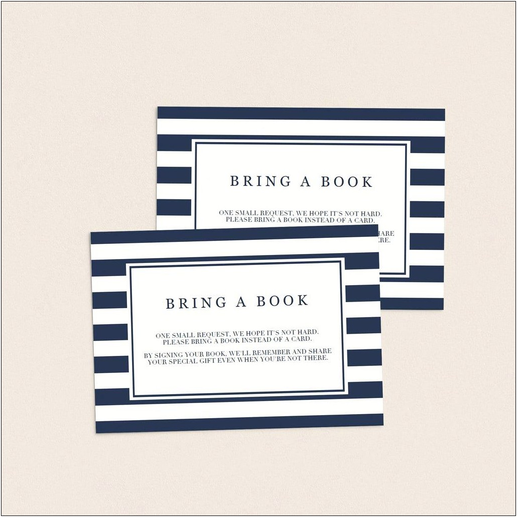 Bring A Book Instead Of A Card Template