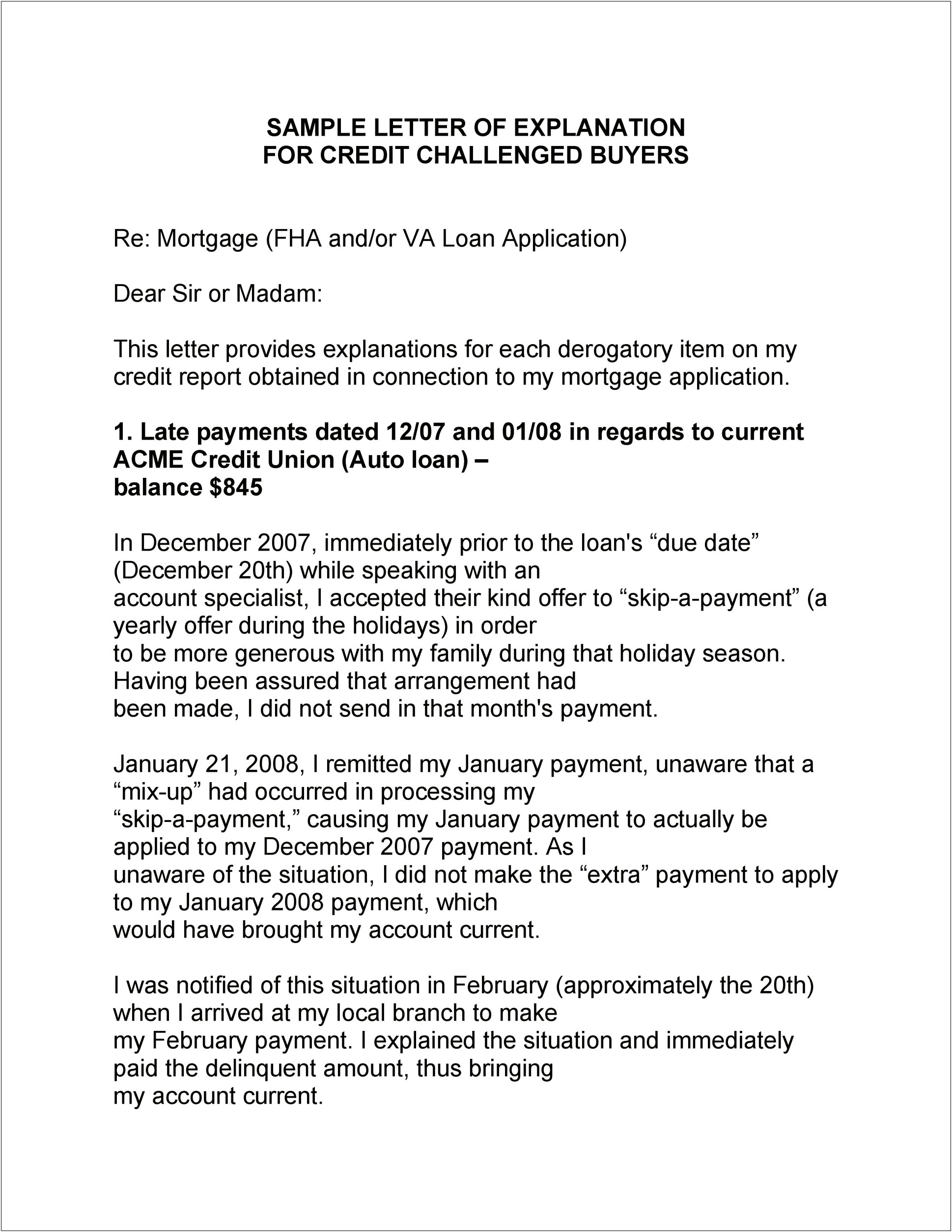 Budget Letter Template For Fha Loan