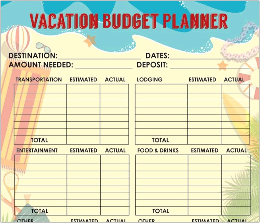 Budget Planning Template For Two People