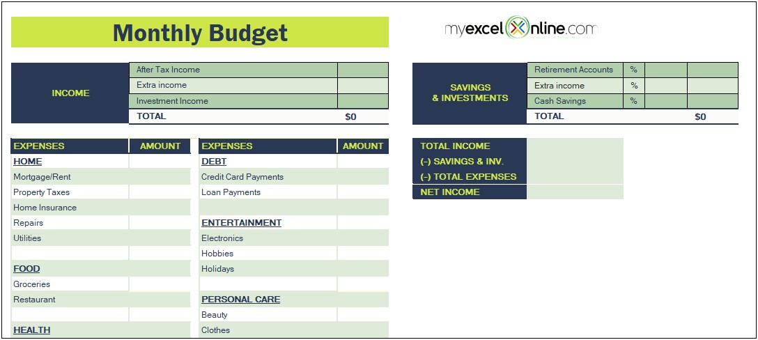 Budget Template With Credit Card Tracking