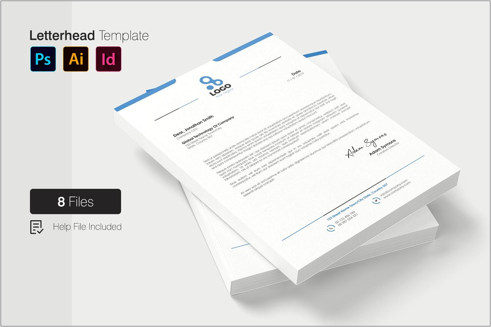 Business Card And Letterhead Template Psd