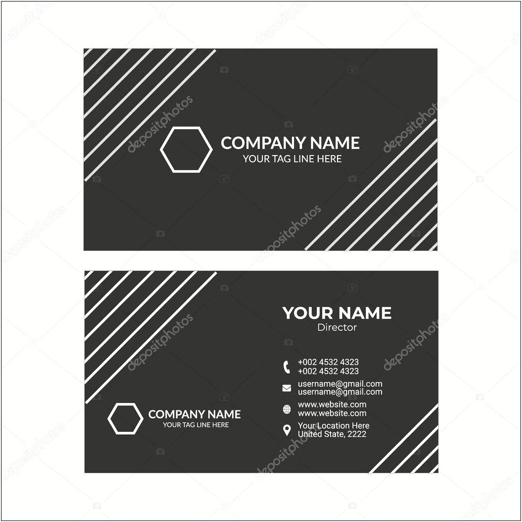 Business Card Black Stock Ai Template