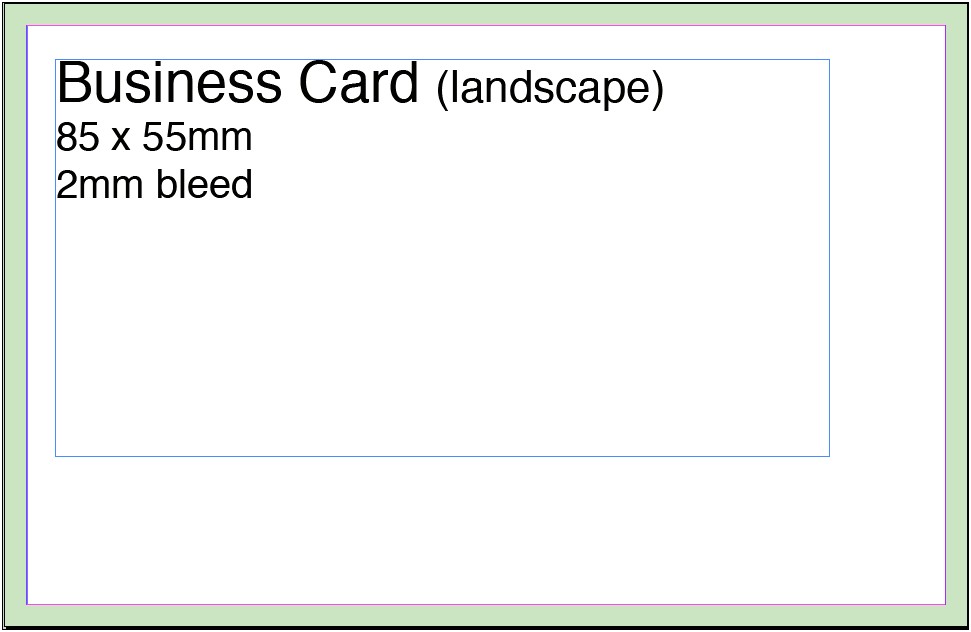 Business Card Blank Template With Bleed