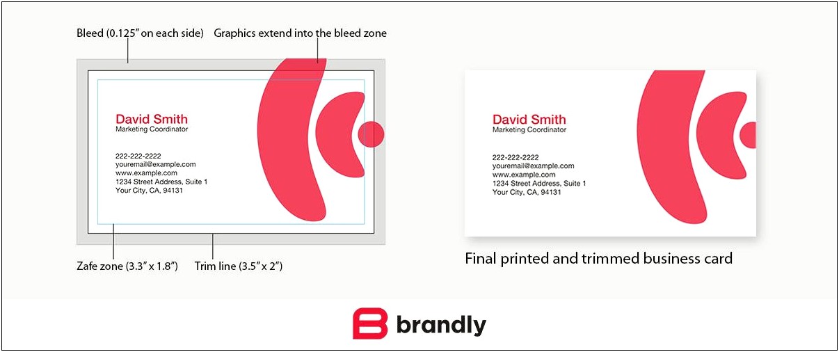 Business Card Bleed And Trimline Template