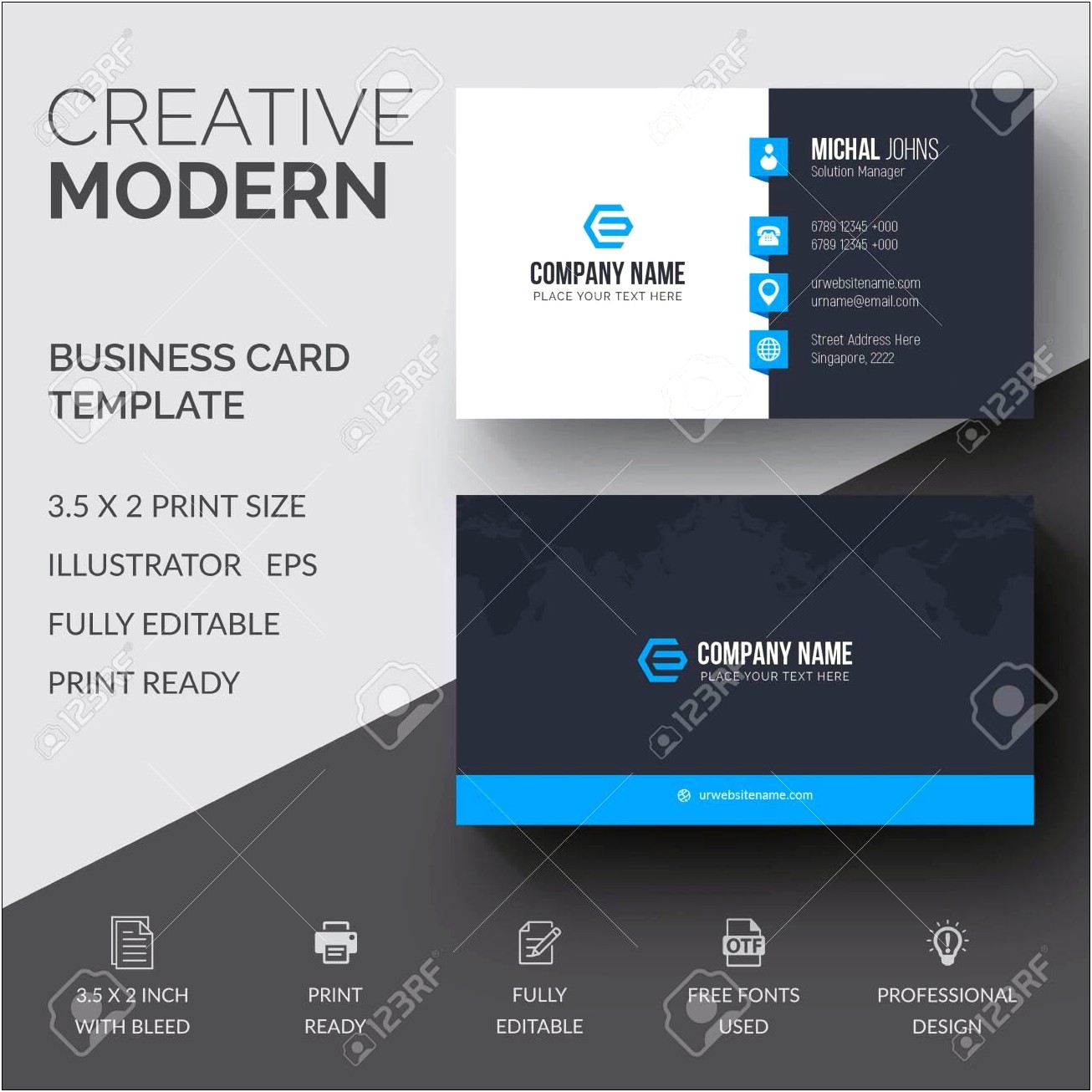 Business Card Print Size Illustrator Template