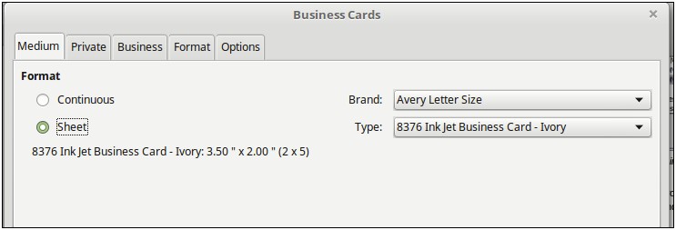 Business Card Template For Avery 28371