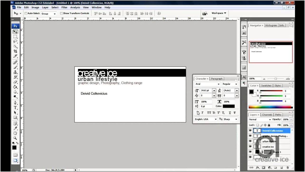 Business Card Template In Photoshop Cs3