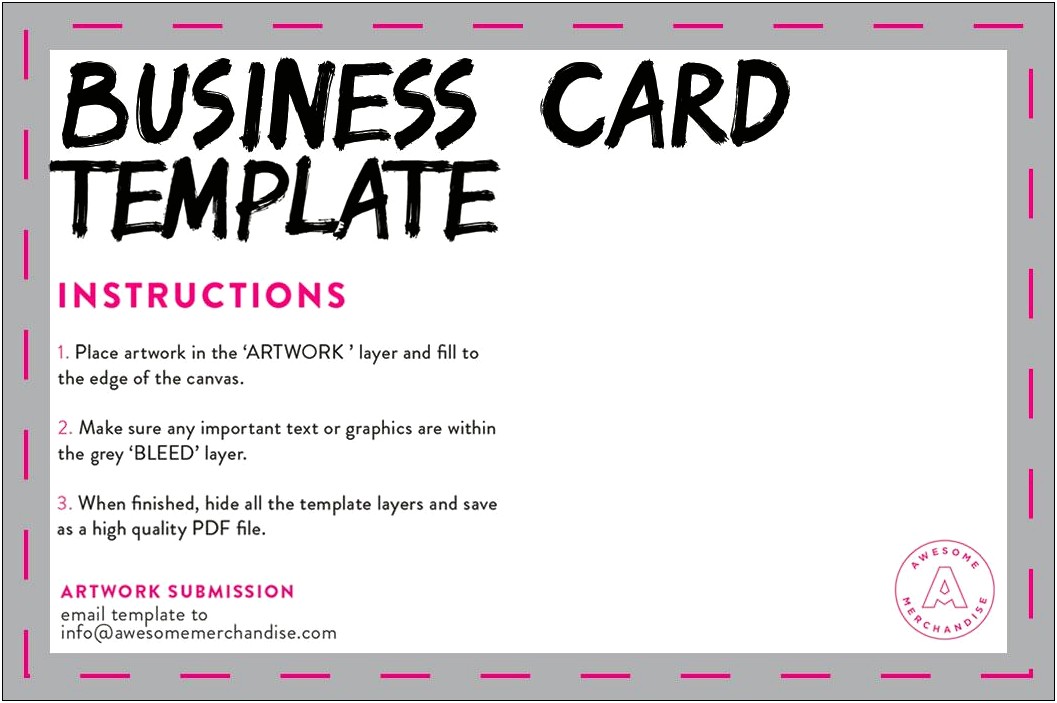 Business Card Template Print To The Edge