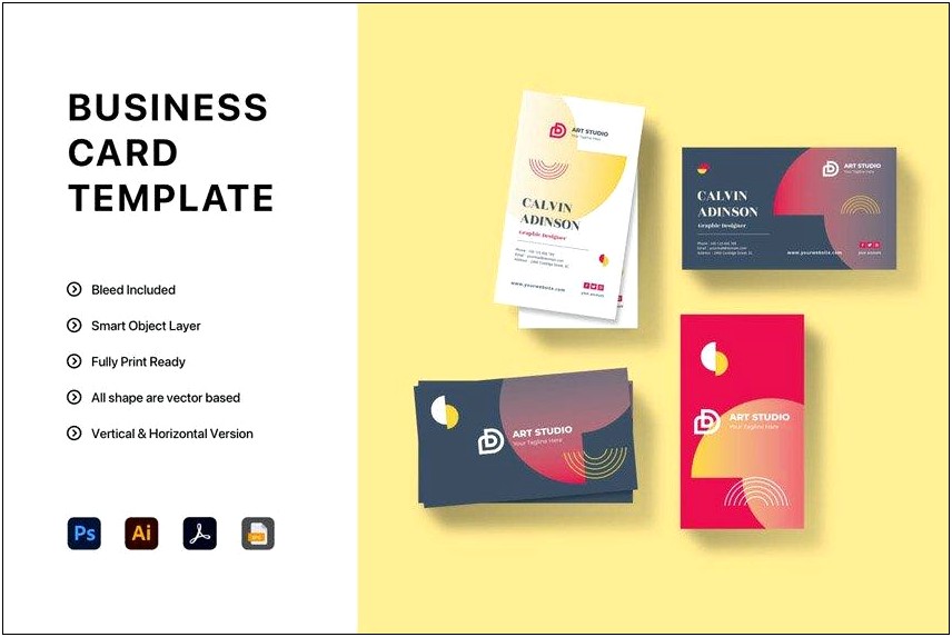 Business Card Template Psd With Bleed