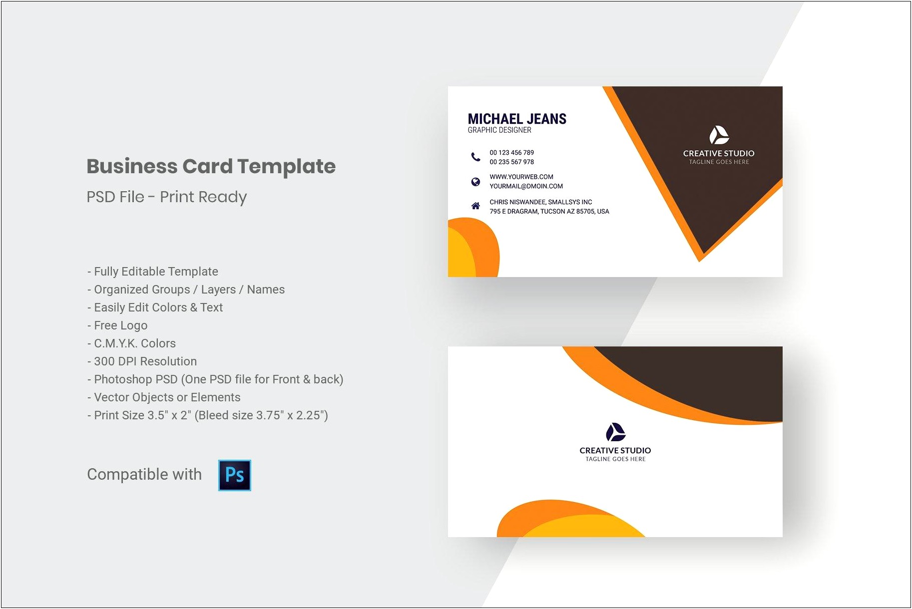 Business Card Template Size For Photoshop