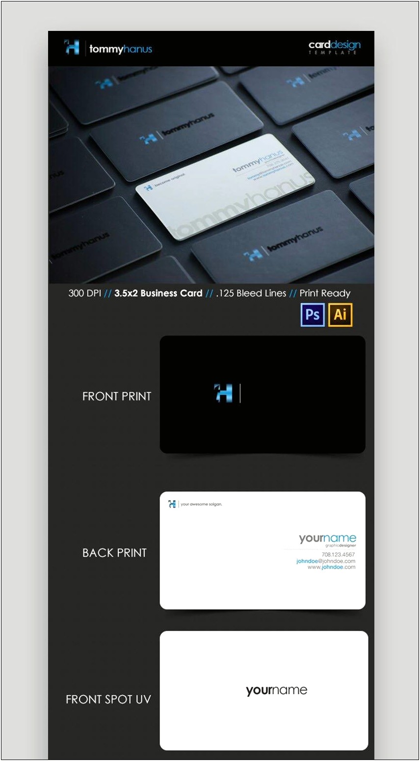 Business Card Template With Bleed Psd