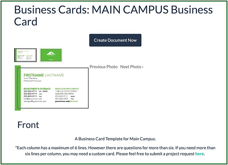 Business Card Templates 6 Per Page