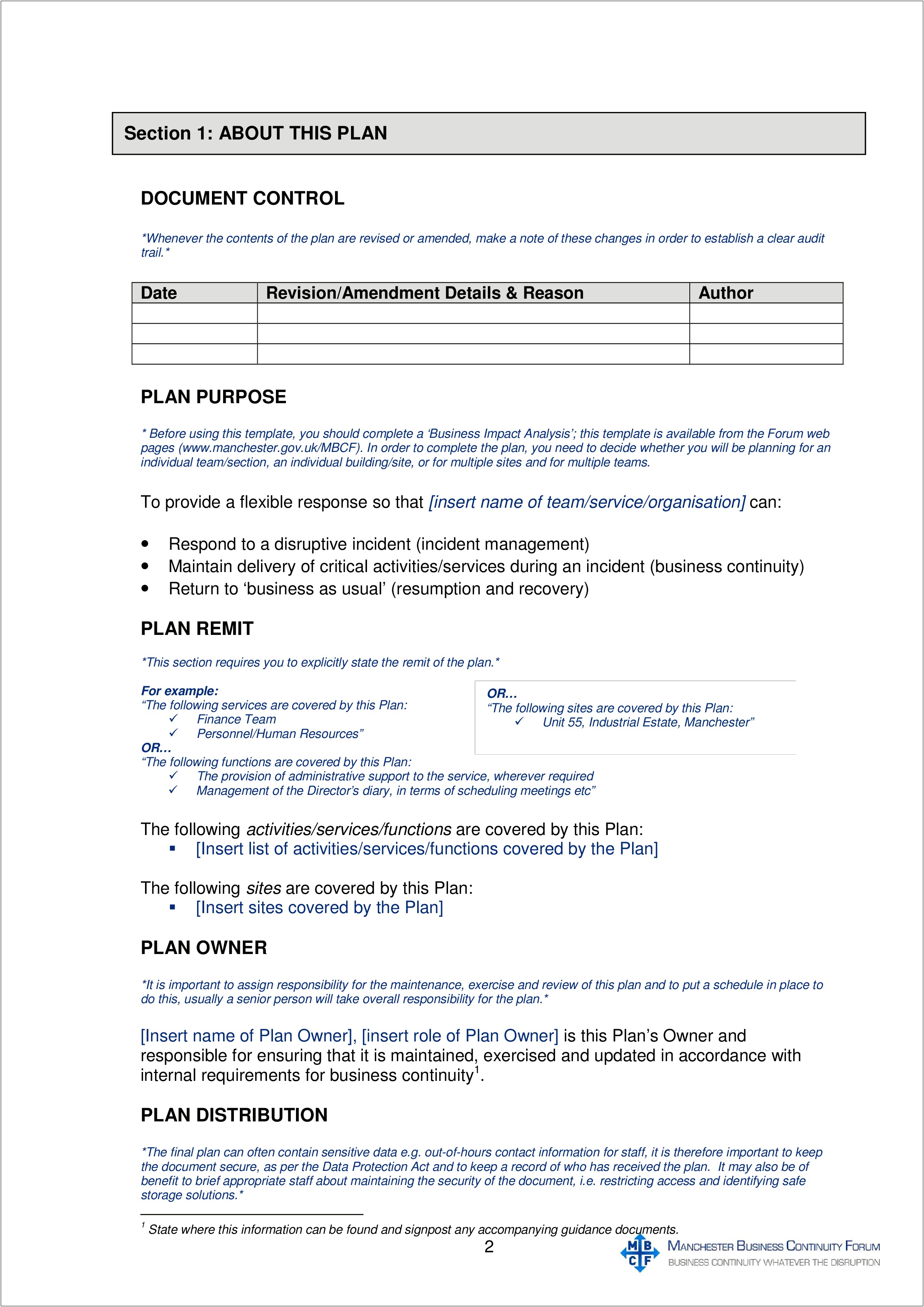 Business Continuity And Disaster Recovery Planning Templates