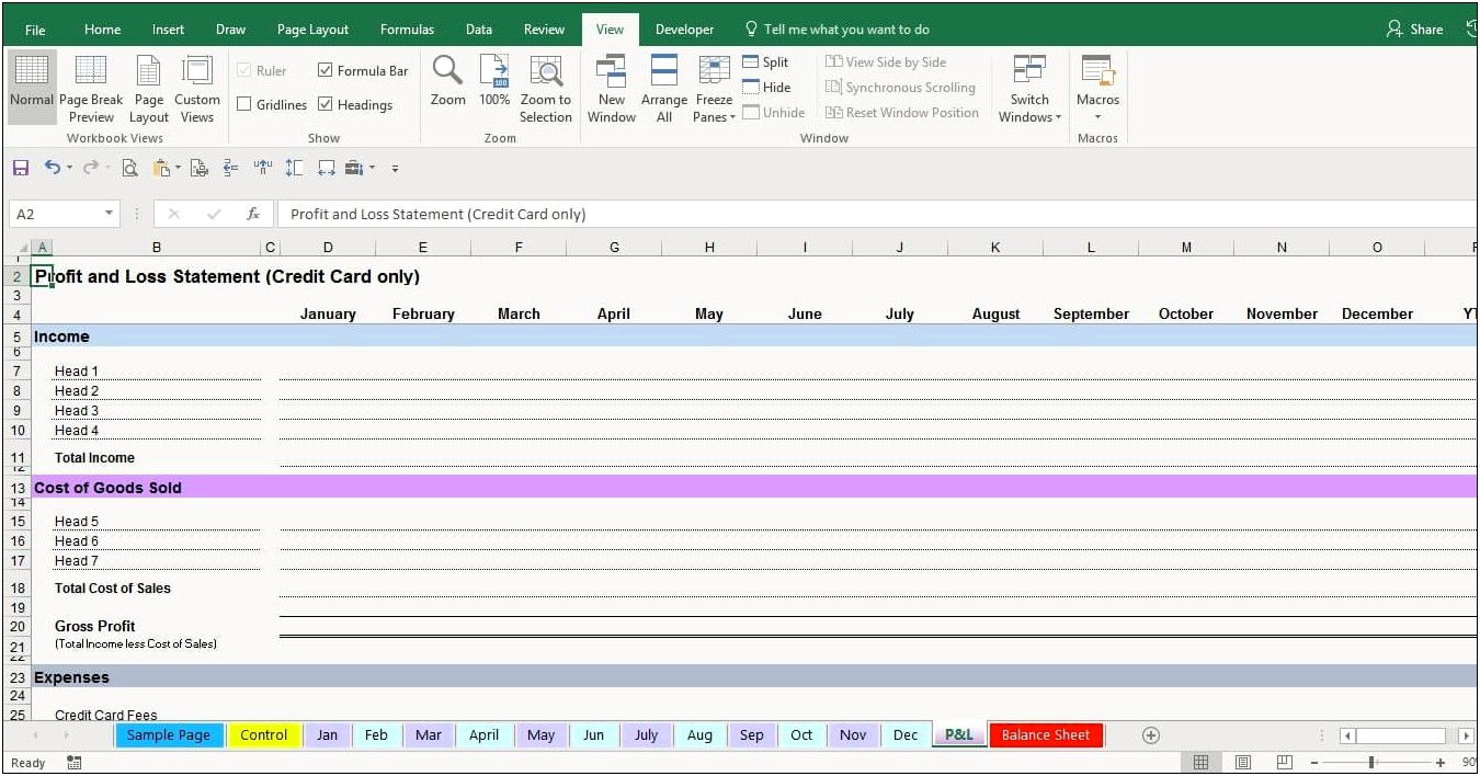 Business Credit Card Expense Report Template