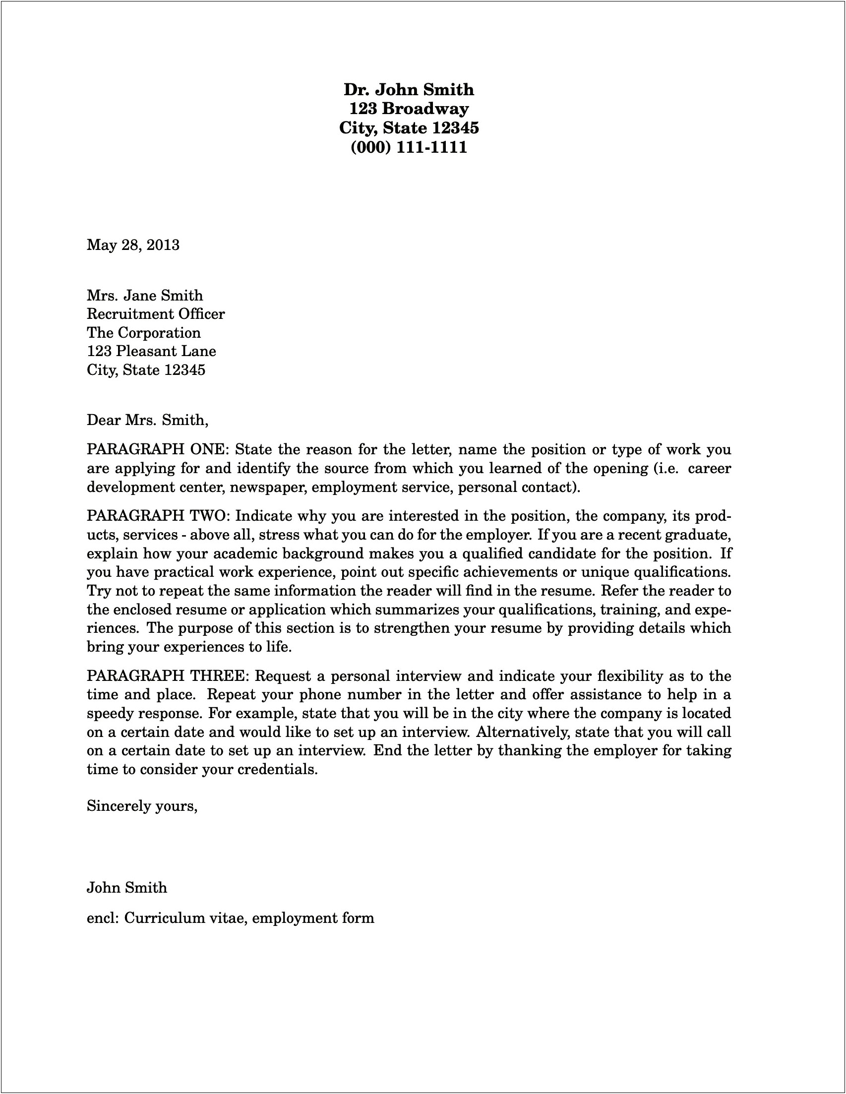 Business Expression Of Interest Letter Template