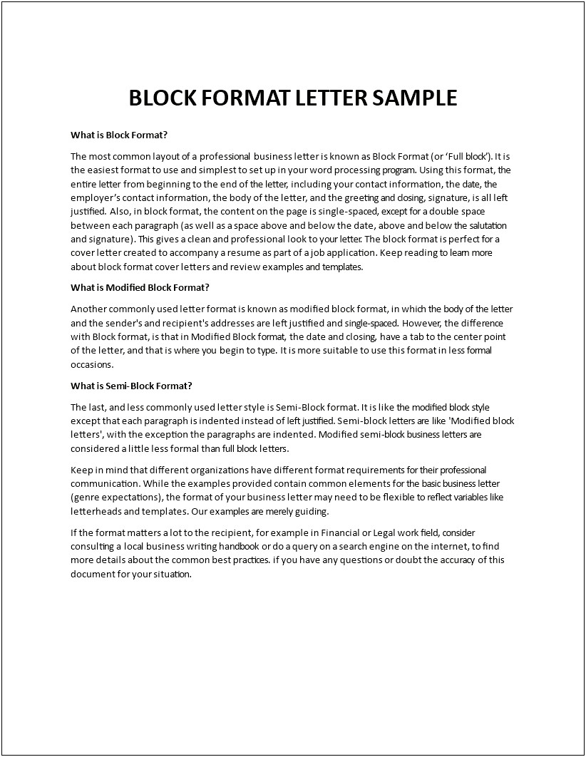 Business Letter Format Template Google Docs