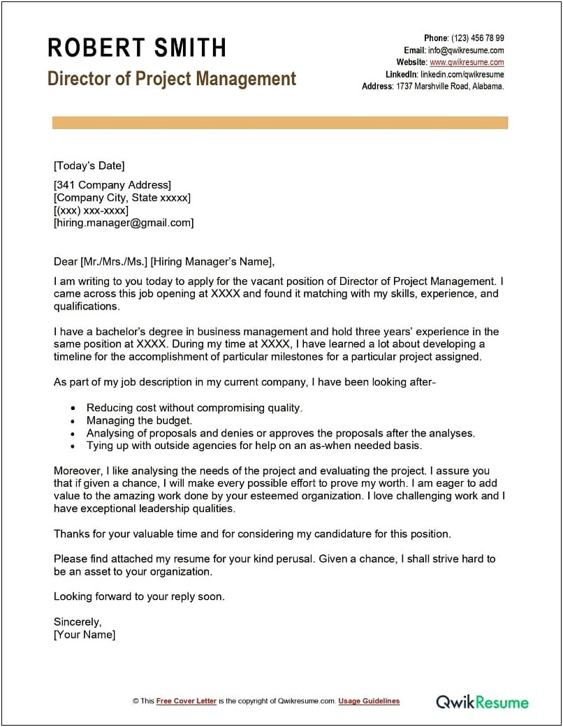 Business Letter Template For After Completing A Project