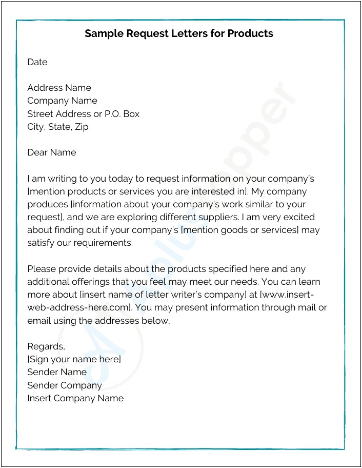 Business Letter Template Request For Information