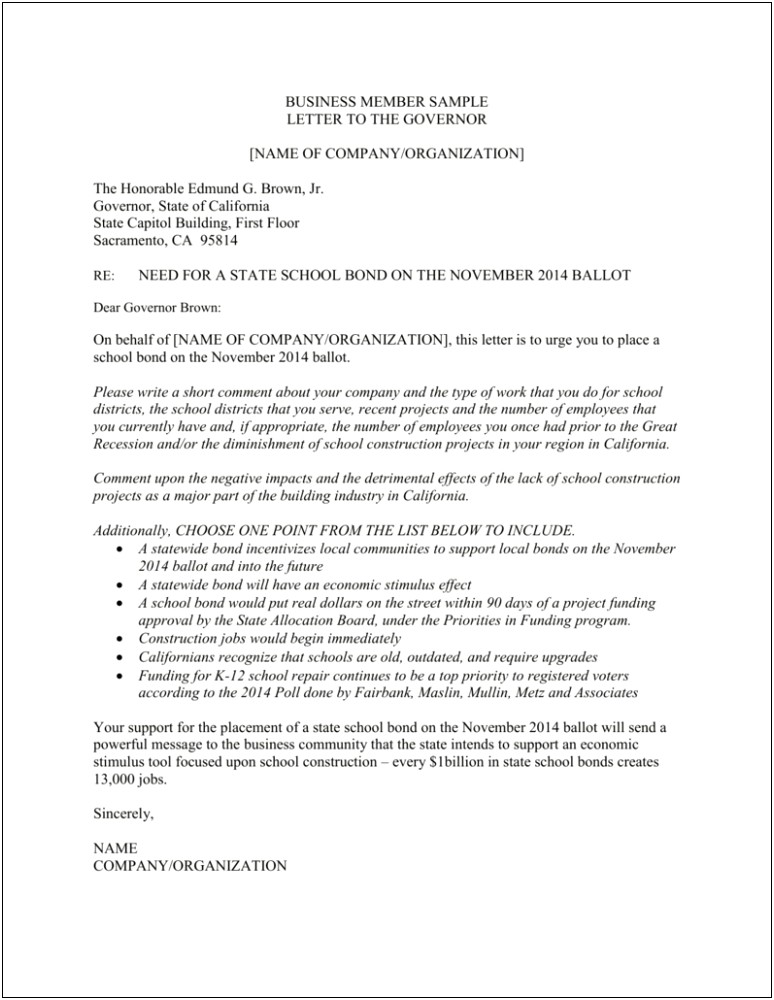 Business Letter Template To School District