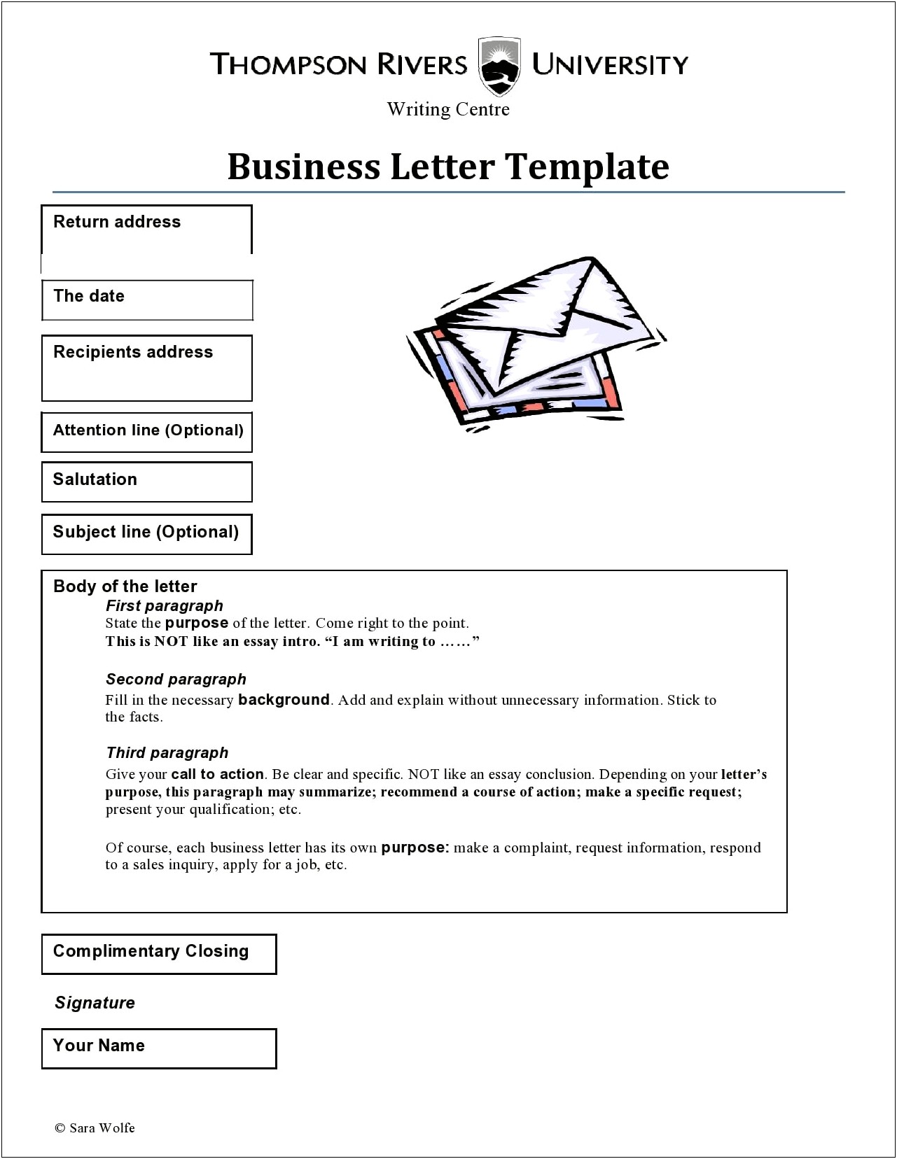 Business Letter Template With Attention Line Title